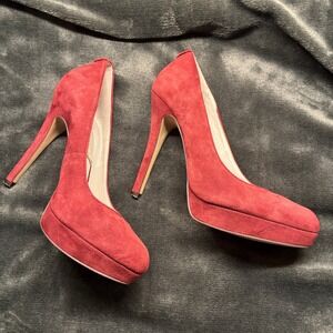 MICHAEL Michael Kors Platform Heels 7 maroon burgundy suede